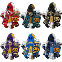 Load image into Gallery viewer, 32 Halloween Patchwork Football Teams Ghost Pumpkin Designs Bundle PNG
