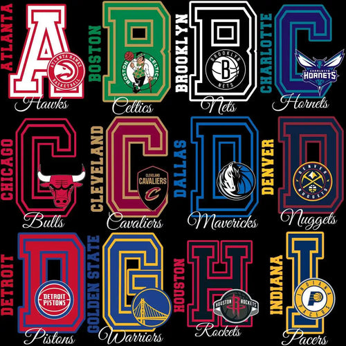 30 Initial Basketball Teams Letter Logo Designs Bundle PNG