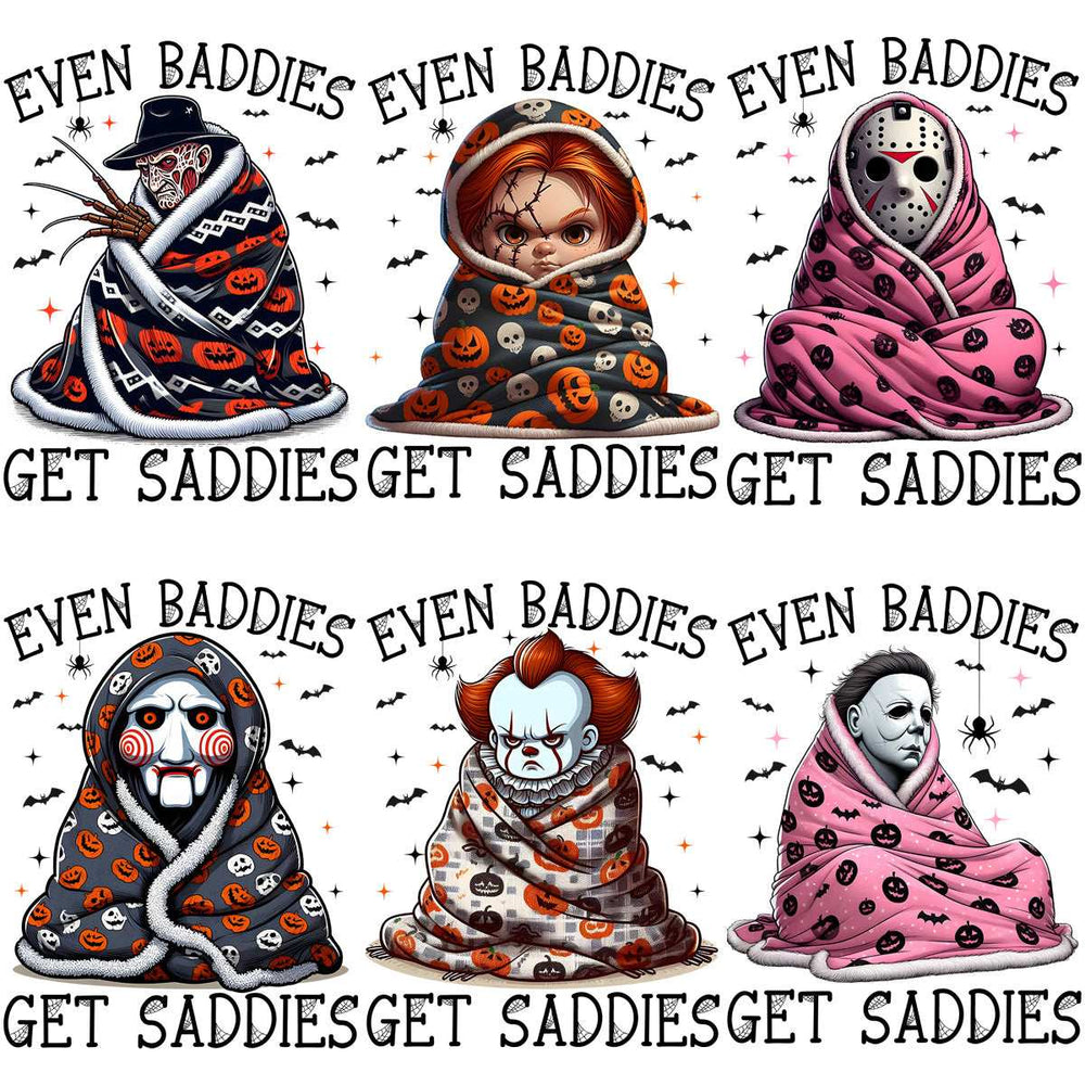 6 Horror Slashers Baddies Get Saddies Designs Bundle PNG