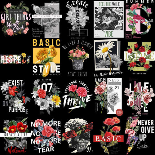 100 Floral Streetwear Designs Bundle PNG + EPS