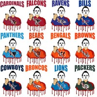 Load image into Gallery viewer, 32 Michael Myers Movie Horror Football Designs Bundle PNG
