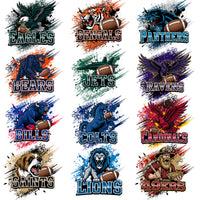 Load image into Gallery viewer, 32 Football Teams Mascots Ball Ink Splash Designs Bundle PNG

