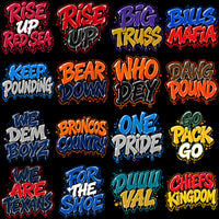 Load image into Gallery viewer, 32 Football Teams Slogan Graffiti Drip Designs Bundle PNG
