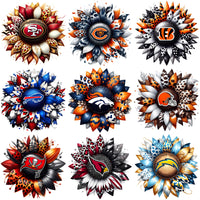 Load image into Gallery viewer, 32 Football Teams Logo Sunflower Designs Bundle PNG
