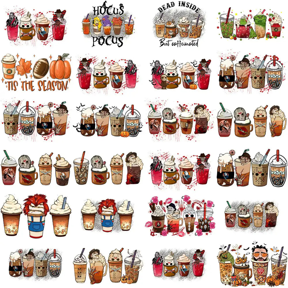 200 Drinks & Coffee Popculture Halloween Designs Bundle PNG