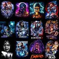 Load image into Gallery viewer, 29 Horror Halloween Horror Movies Halftone Designs Bundle PNG
