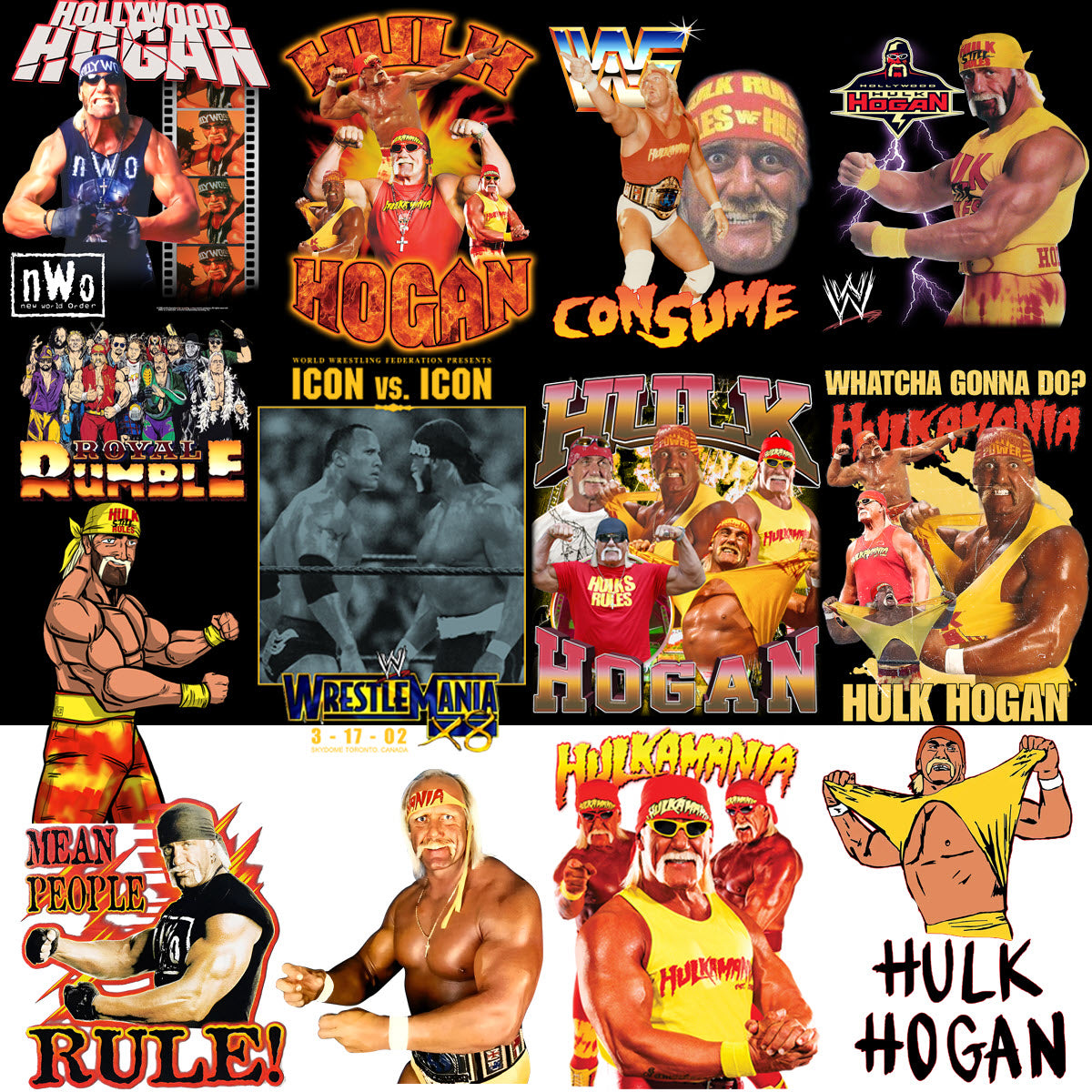 10 Wrestling Star Hulk Designs Bundle PNG