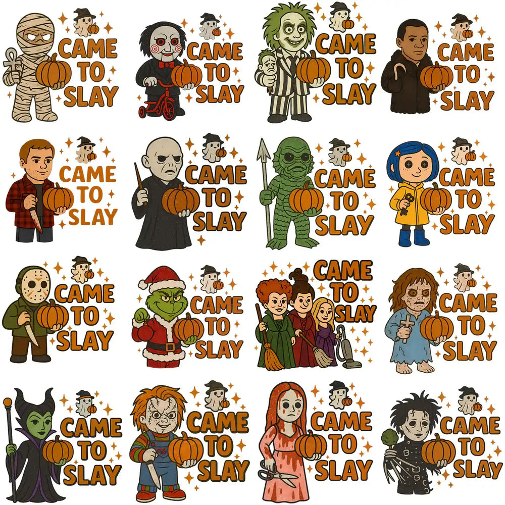 35 Horror Come To Slay Halloween Designs Bundle PNG