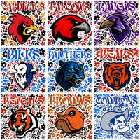 Load image into Gallery viewer, 32 Football Teams Floral Glitter Mascots Designs Bundle PNG
