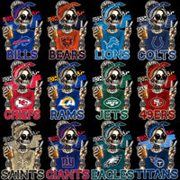 Load image into Gallery viewer, 32 Football Logo Teams Skull Girl Drink Designs Bundle PNG
