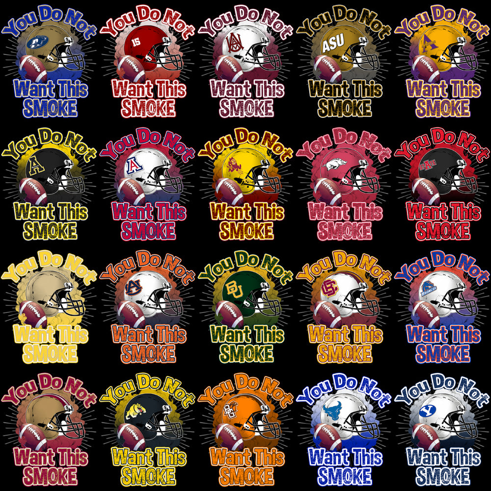 125 College Football You Do Not Want This Smoke Helmet PNG Designs Bundle