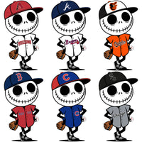 Load image into Gallery viewer, 30 Baseball Jack Skellington Teams Logo Designs Bundle PNG SVG
