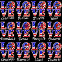 Load image into Gallery viewer, 32 Football Teams Patriotic Love Glitter Flower USA Designs Bundle PNG
