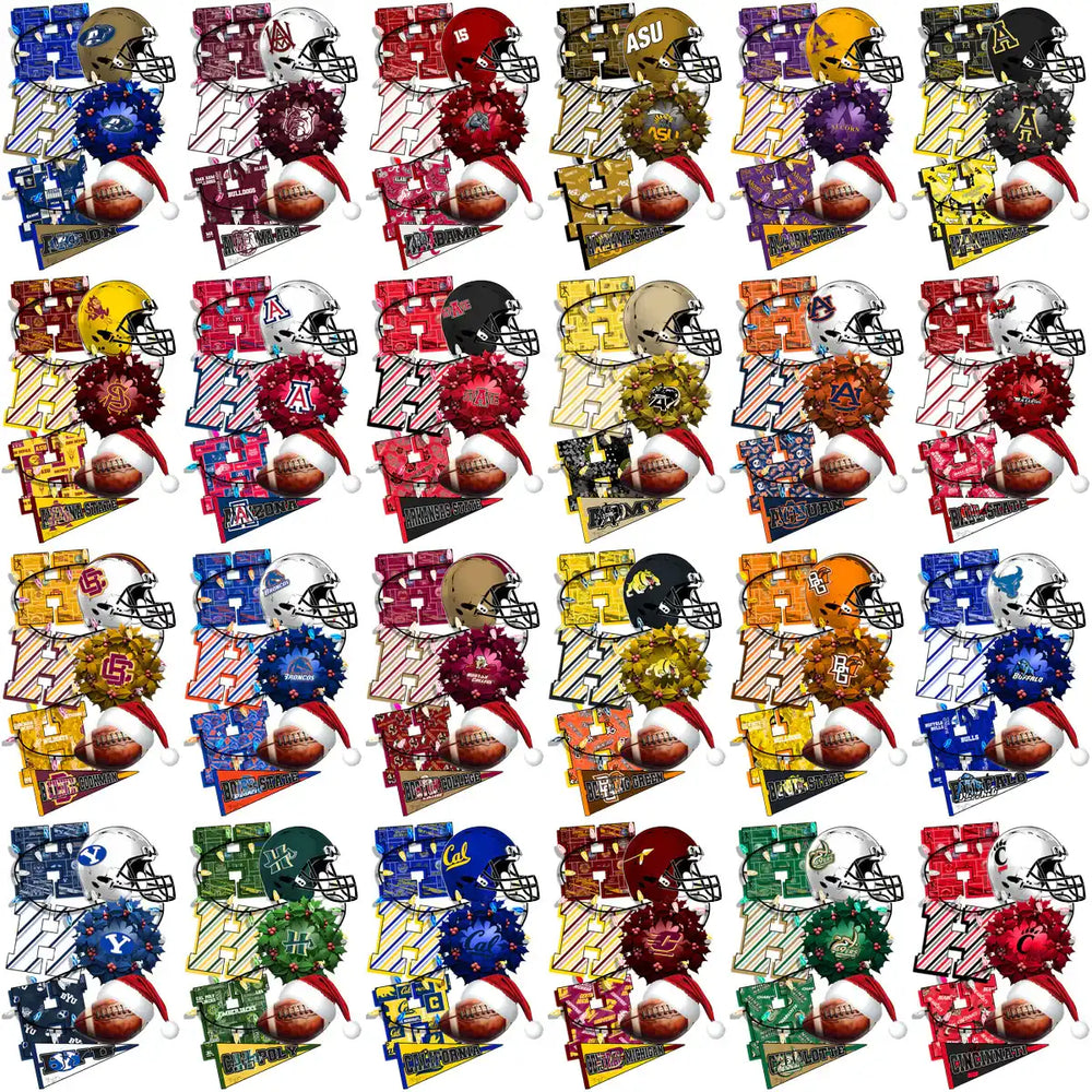 127 College NCAA Christmas HO HO HO Designs Bundle PNG