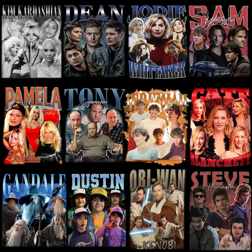 42 Bootleg Artists Stars Mixed Designs Bundle PNG