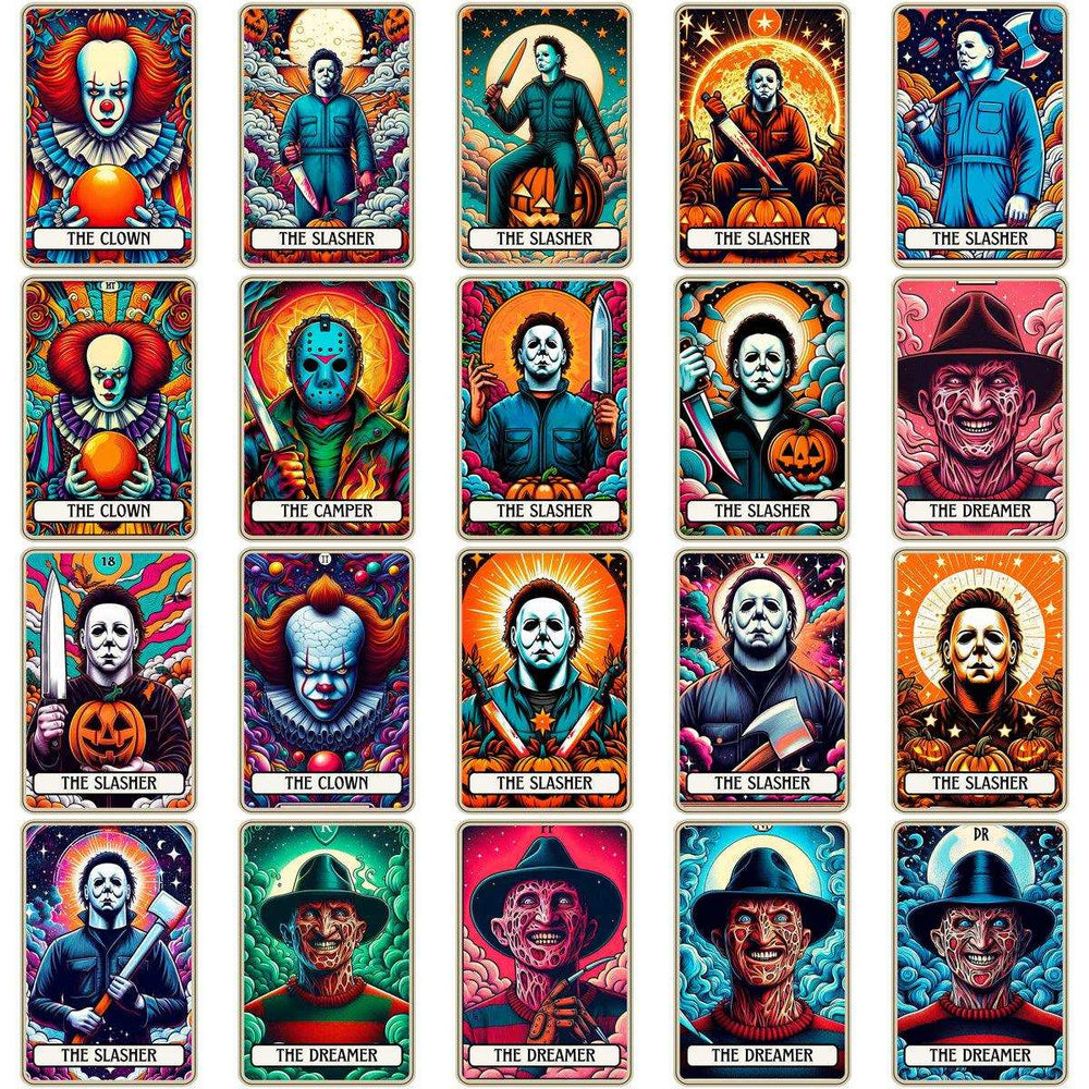 80 Halloween Tarot Cards Horror Movie Designs Bundle PNG