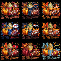 Load image into Gallery viewer, 32 Fall Football Teams Autumn Tis The Season Drinks Designs Bundle PNG
