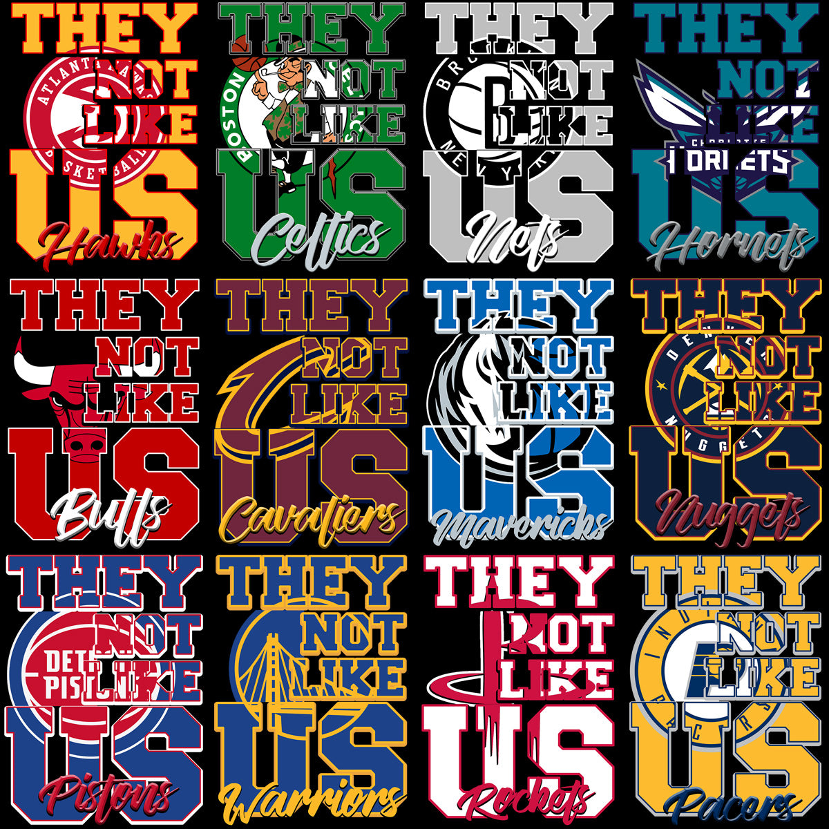 30 Basketball Teams They Not like Us Designs Bundle PNG + PSD