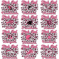Load image into Gallery viewer, 32 Breast Cancer Football Teams Pink Out Leopard Designs Bundle PNG
