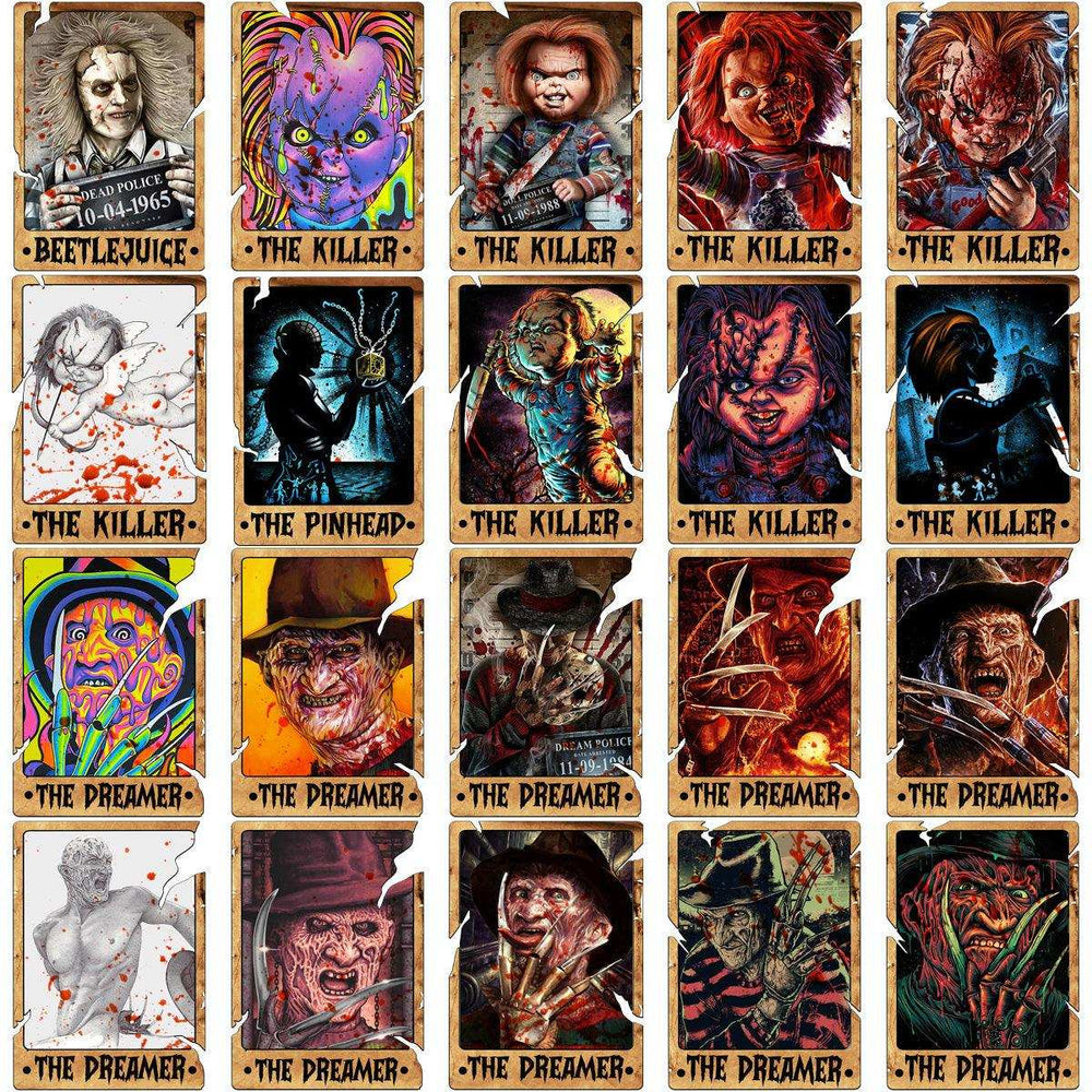 90 Halloween Cards Horror Movie Designs Bundle PNG
