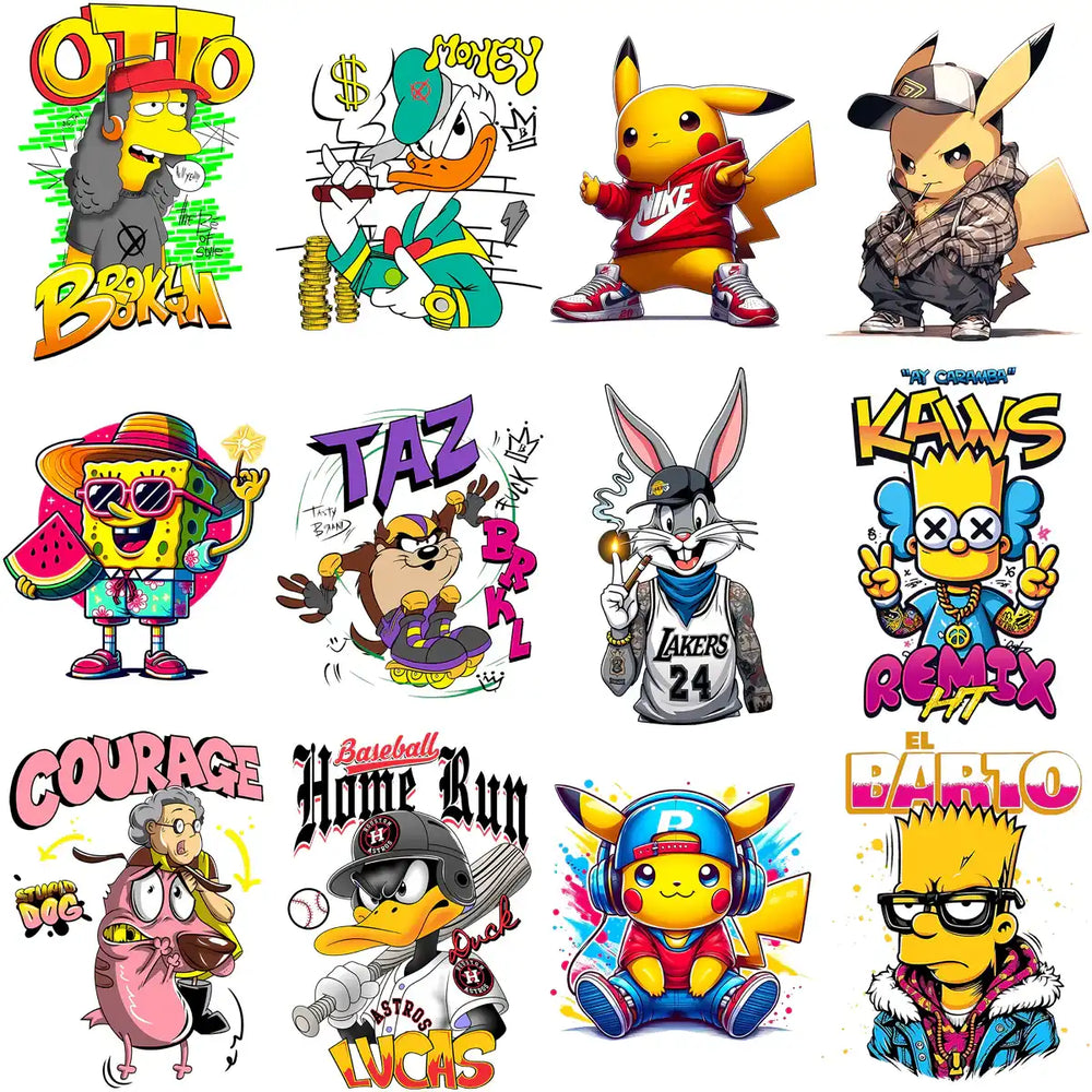 33 Street Cartoon Graffiti Designs Bundle PNG