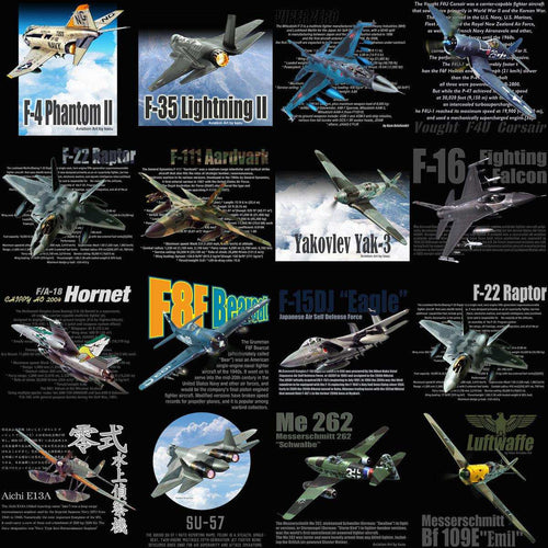 90 Aircrafts Military Airplane Designs Bundle PNG