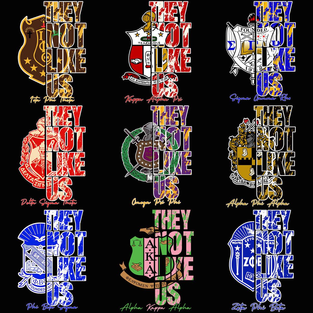 9 Sororities And Fraternities They Not Like Us Designs Bundle PNG