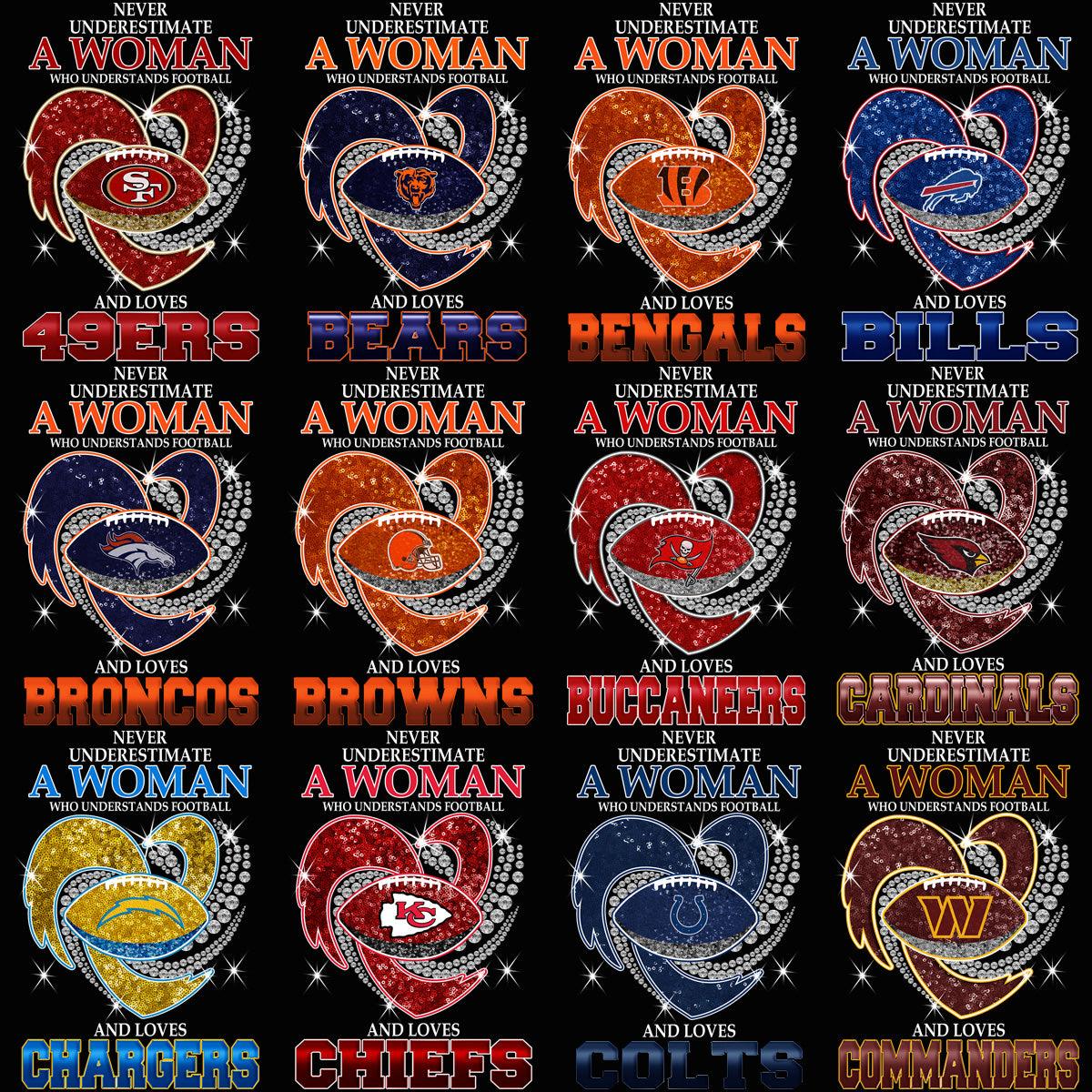 32 Woman Who Understands Football Teams Designs Bundle PNG