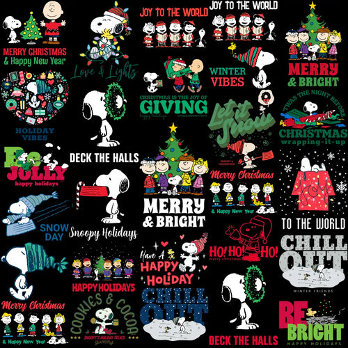 100 Snoopy Cartoon CHRISTMAS Designs Bundle PNG