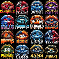 Load image into Gallery viewer, 32 Dripping LIPS Football Teams Designs Bundle PNG
