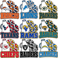Load image into Gallery viewer, 32 Football Teams Megaphone Pom-Poms Designs Bundle PNG

