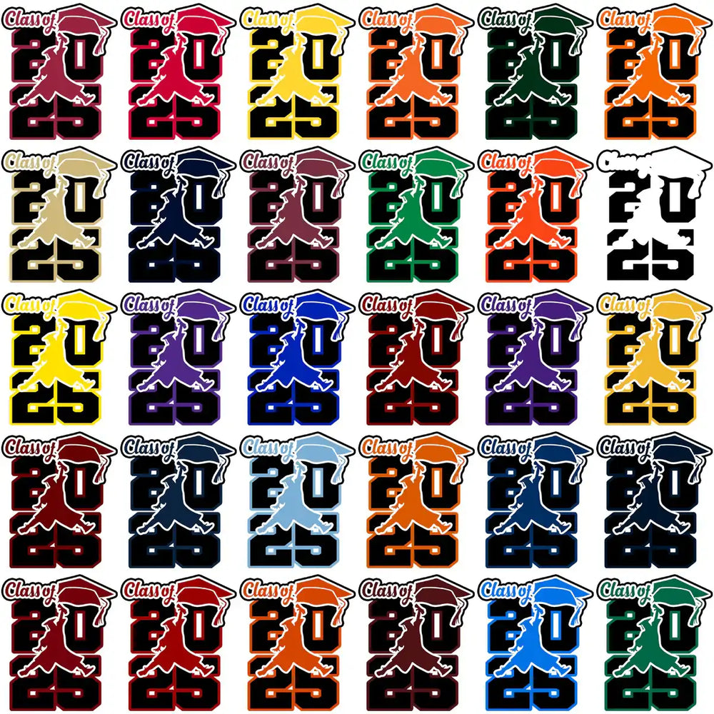 90 Senior Class Of 2025 Graduation Jump Designs Bundle PNG