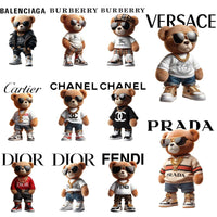 Load image into Gallery viewer, 20 Teddy Bear Brands Streetwear Designs Bundle PNG

