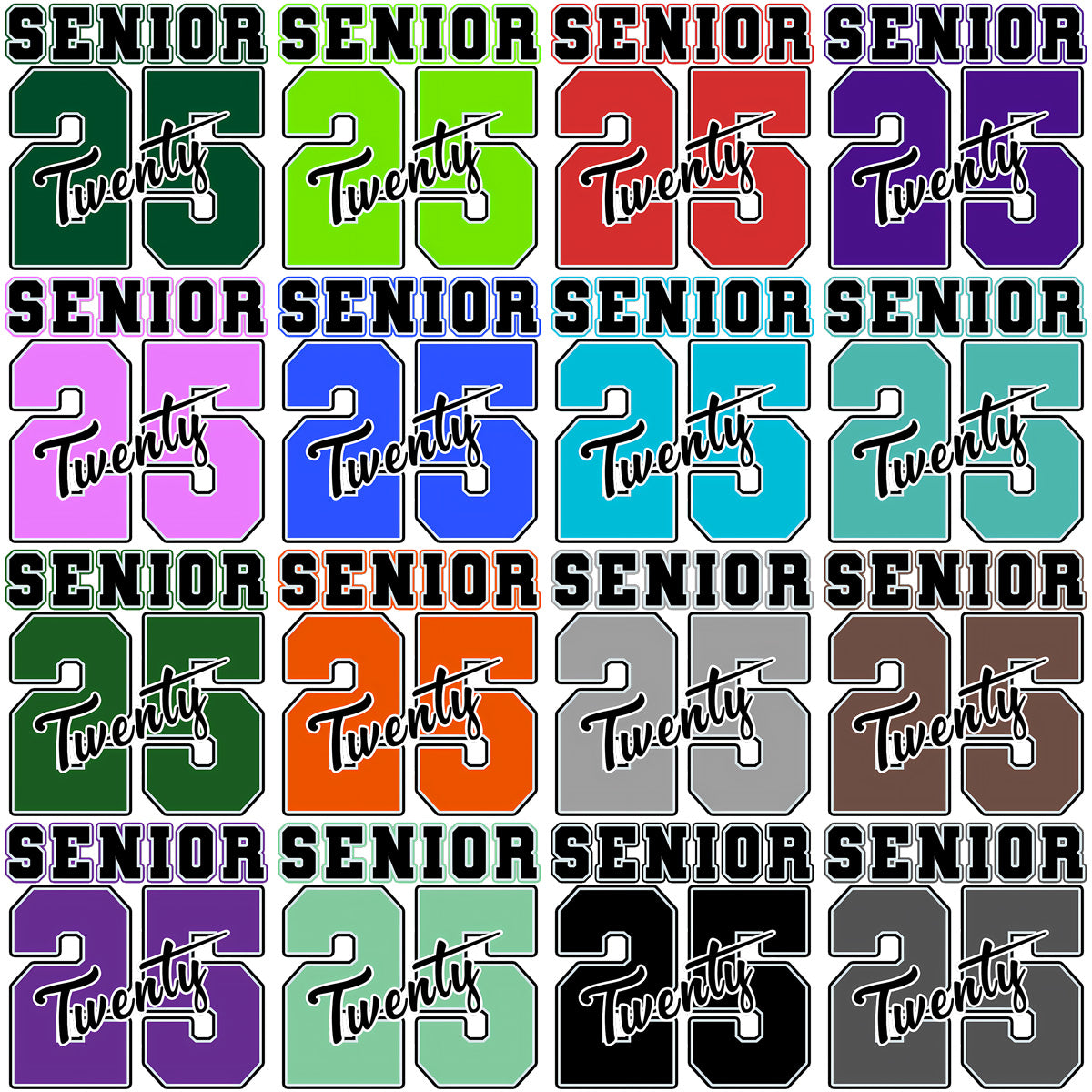 100 Class Of 2025 Senior Graduation College Designs Bundle PNG
