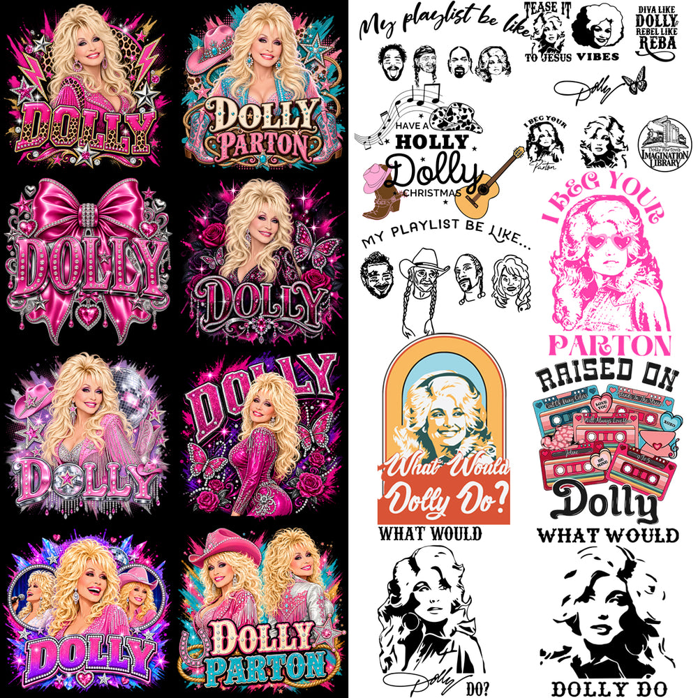 60 Dolly Parton Memorial Country Music Designs Bundle PNG