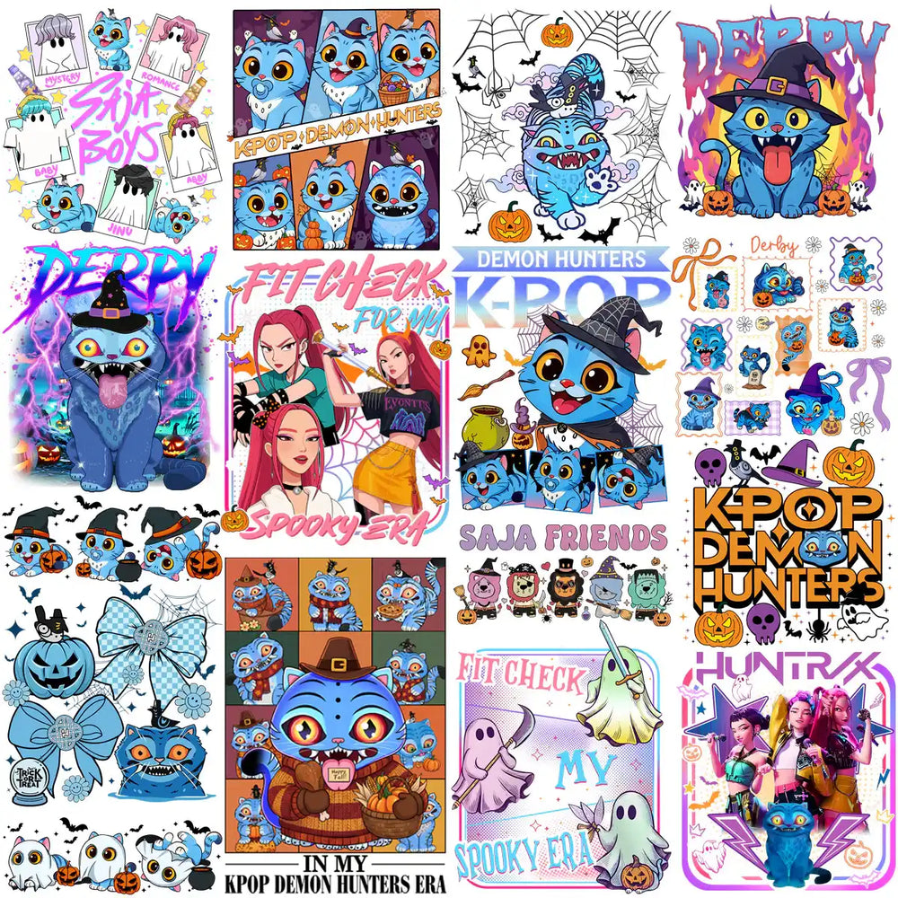 37 Huntrix Horror Demon Hunters Halloween Designs Bundle PNG