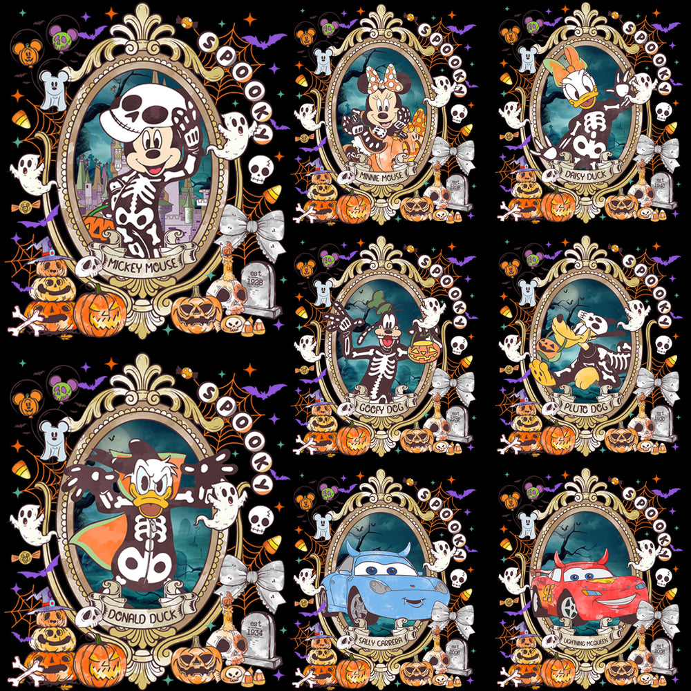 22 Spooky Coquette Mirror Cartoons Halloween Designs Bundle PNG