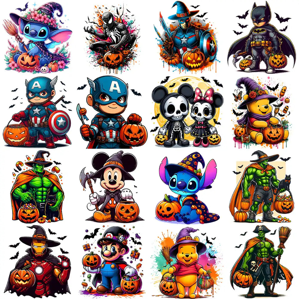 38 Halloween Cartoons Designs Bundle PNG
