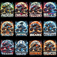 Load image into Gallery viewer, 32 Monster Truck Football Designs Bundle PNG
