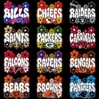 Load image into Gallery viewer, 32 Football Teams Groovy Retro Flowers Designs Bundle PNG
