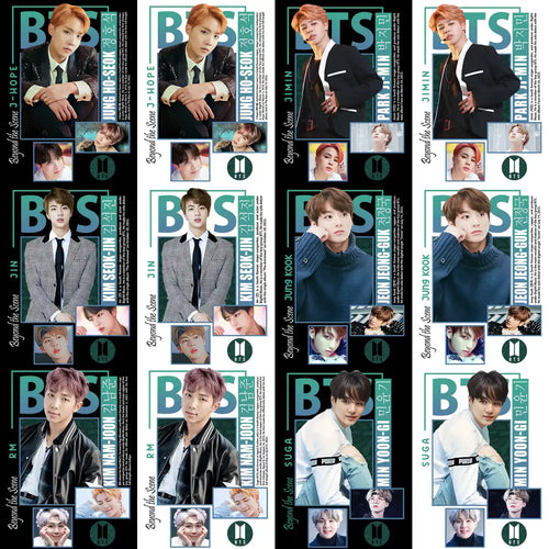 Lote de diseños en PNG de ropa urbana en blanco y negro de 7 estrellas de KPOP de BTS