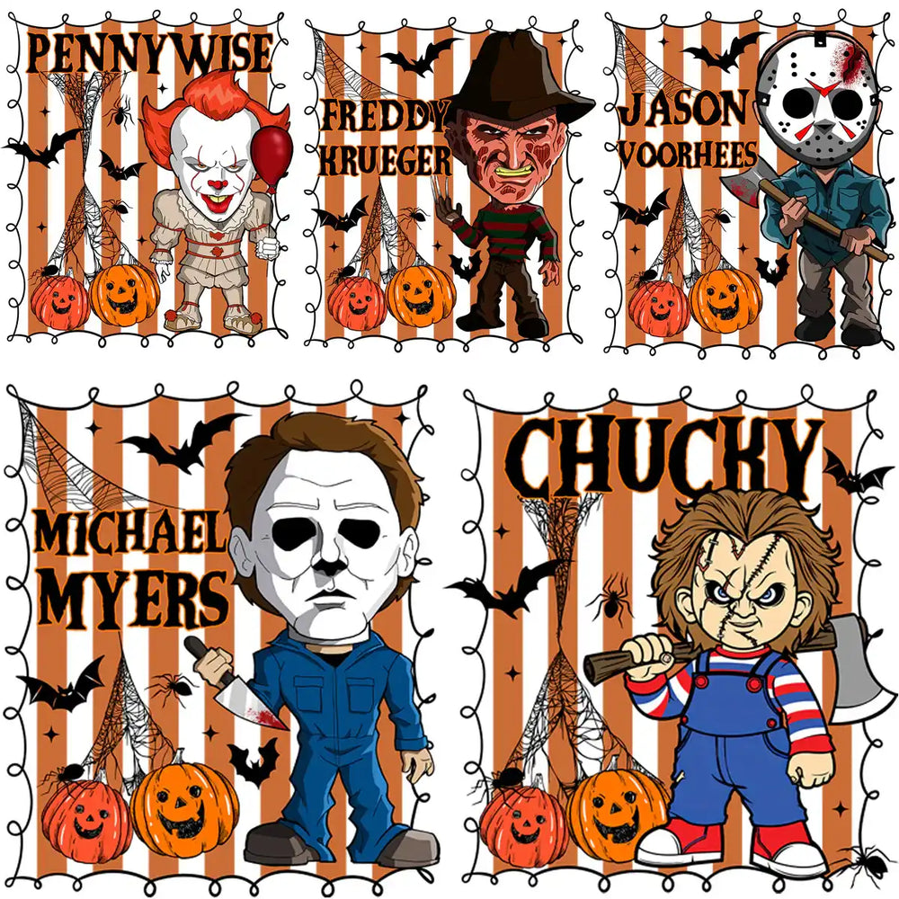 5 Horror Slashers Circus Designs Bundle PNG