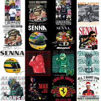 Load image into Gallery viewer, 80 Racing F1 Drivers Formula Streetwear Designs Bundle PNG
