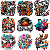 Load image into Gallery viewer, 46 Basketball Spurs San Antonio Fan Team Designs Bundle PNG
