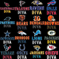 Load image into Gallery viewer, 32 Football Diva Logo Teams Glitter Style Designs Bundle PNG
