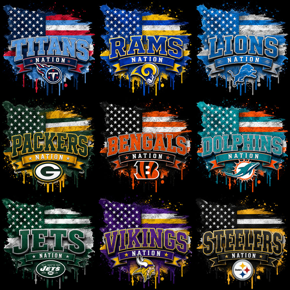 32 Football Nation Teams USA Map Designs Bundle PNG