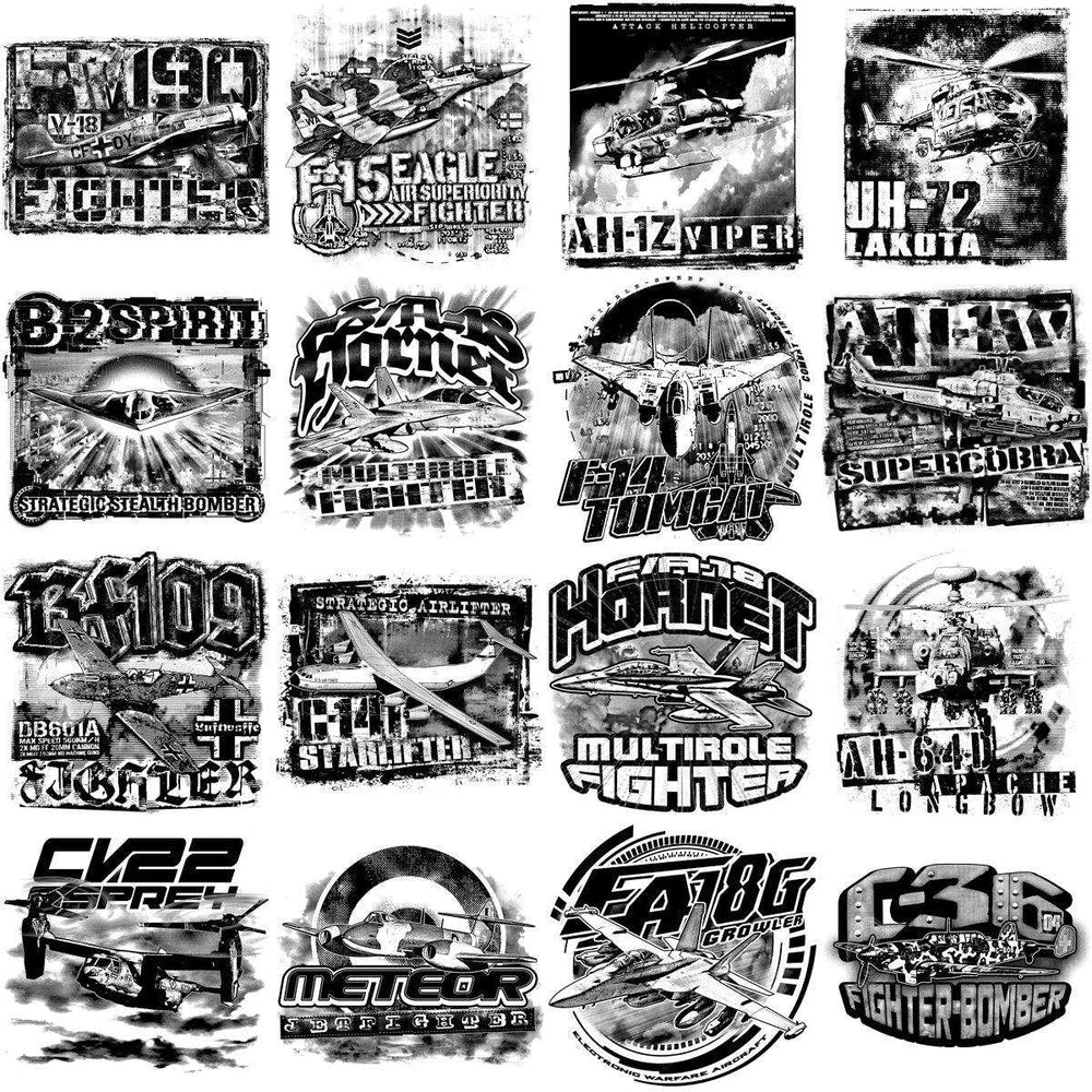80 Aircrafts Military Airplane Designs Bundle PNG