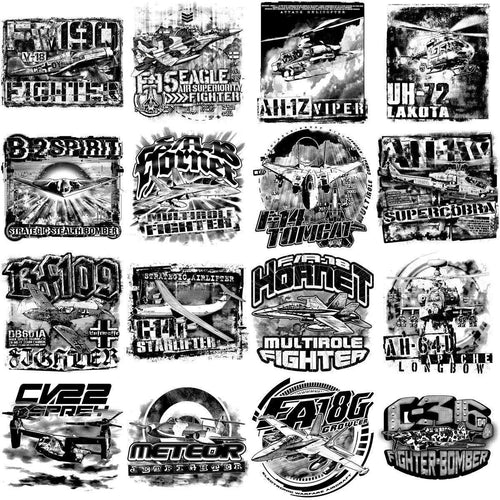 80 Aircrafts Military Airplane Designs Bundle PNG