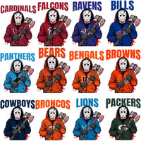 Load image into Gallery viewer, 32 Movie Jason Voorhees Football Teams Designs Bundle PNG
