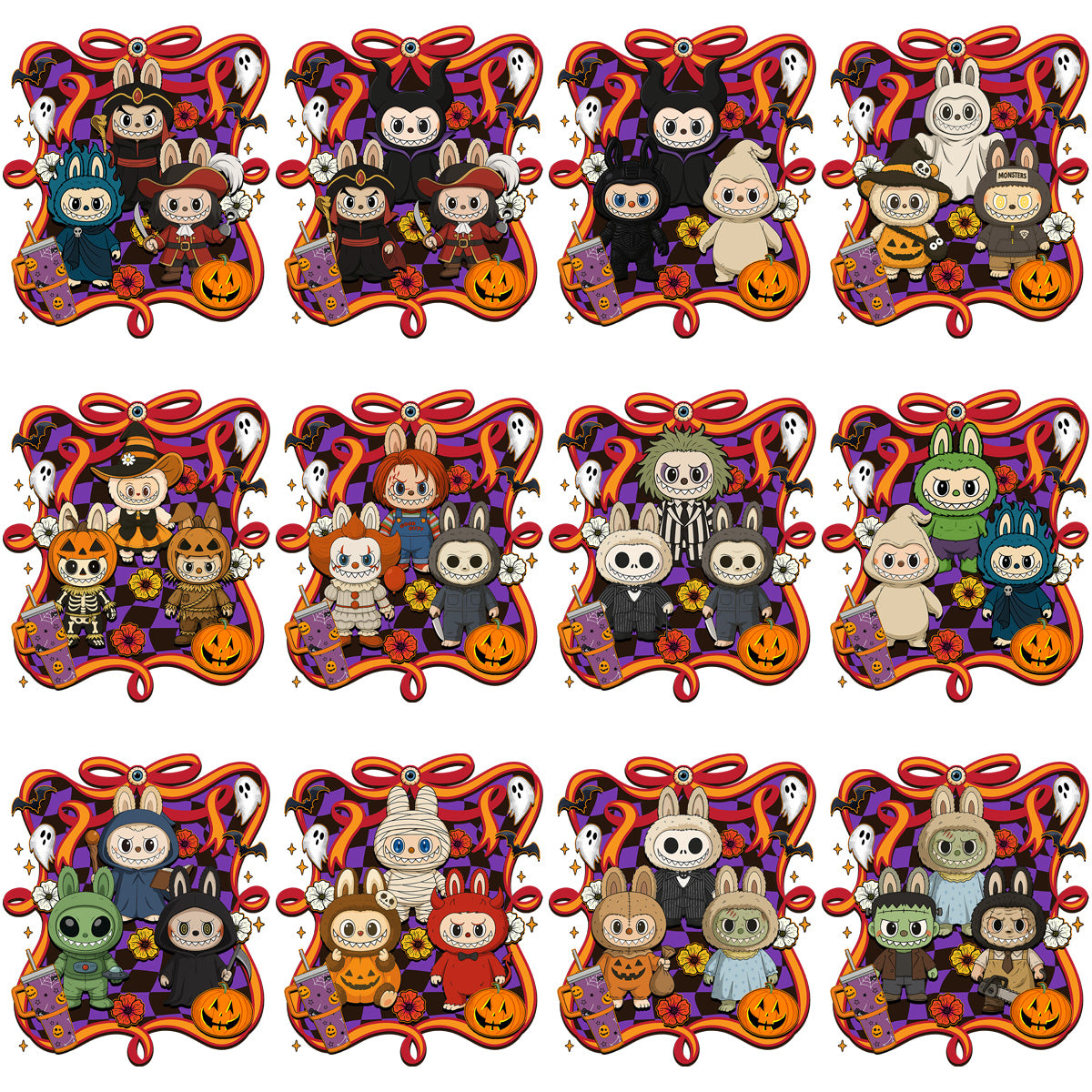 18 Halloween Labubu Popculture Cartoons Designs Bundle PNG